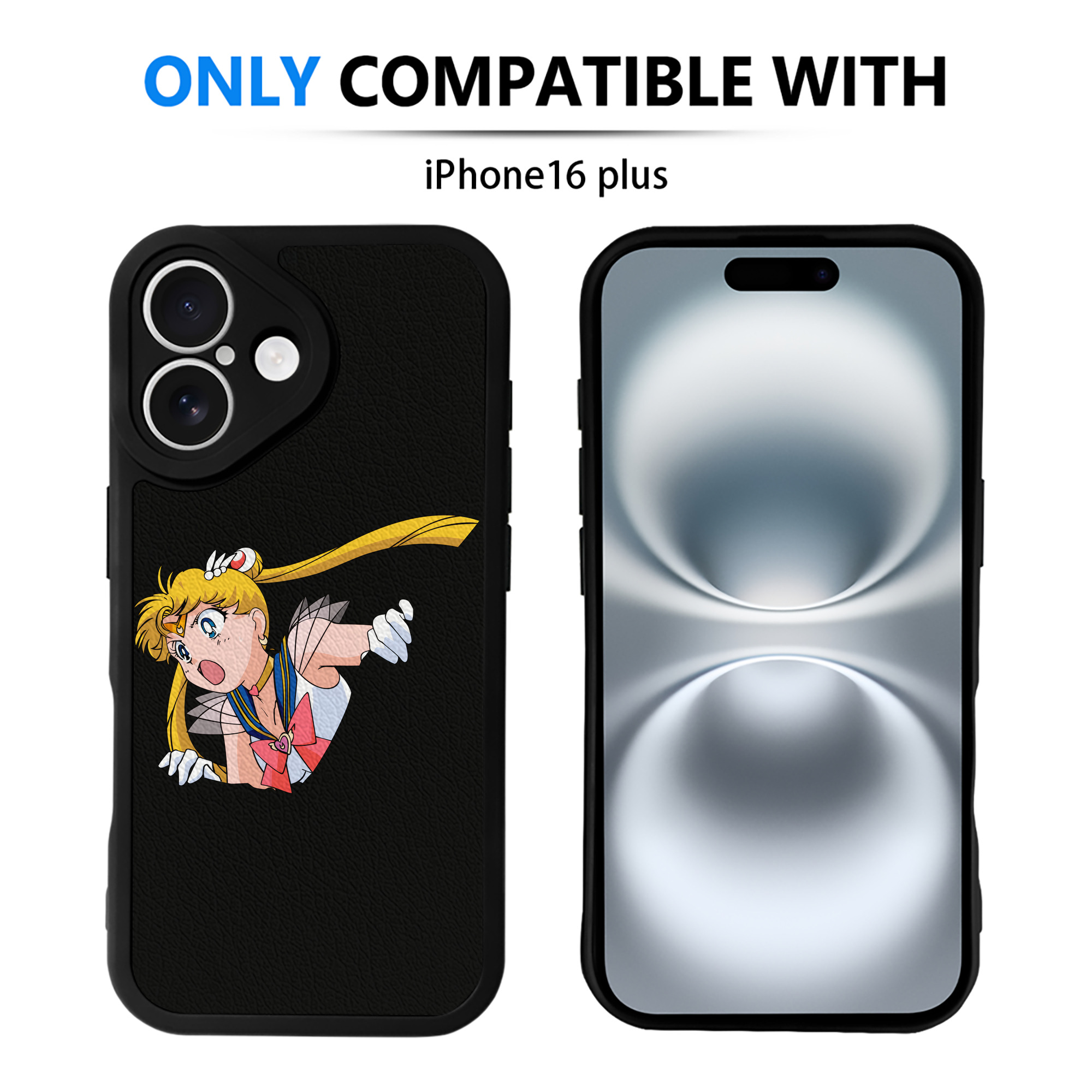 （画像用） 美少女戦士セーラームーン 月野 うさぎ つきの うさぎ Sailor Moon Tsukino Usagi 【iPhone 16シリーズ対応】シリコンスマホケース（レザー調） 材質：シリコン